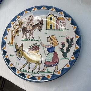 V Pinto Vietri Signed Mid Century Italian Pottery Plate 10.5 in
